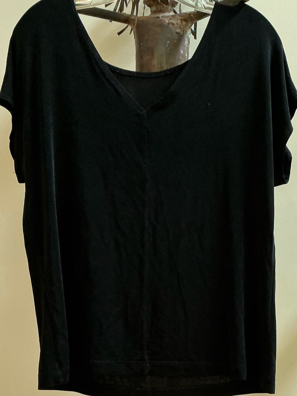 Chico's Black Short Sleeve Traveler’s Top,